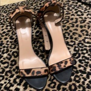JCrew calf skin leopard sandal